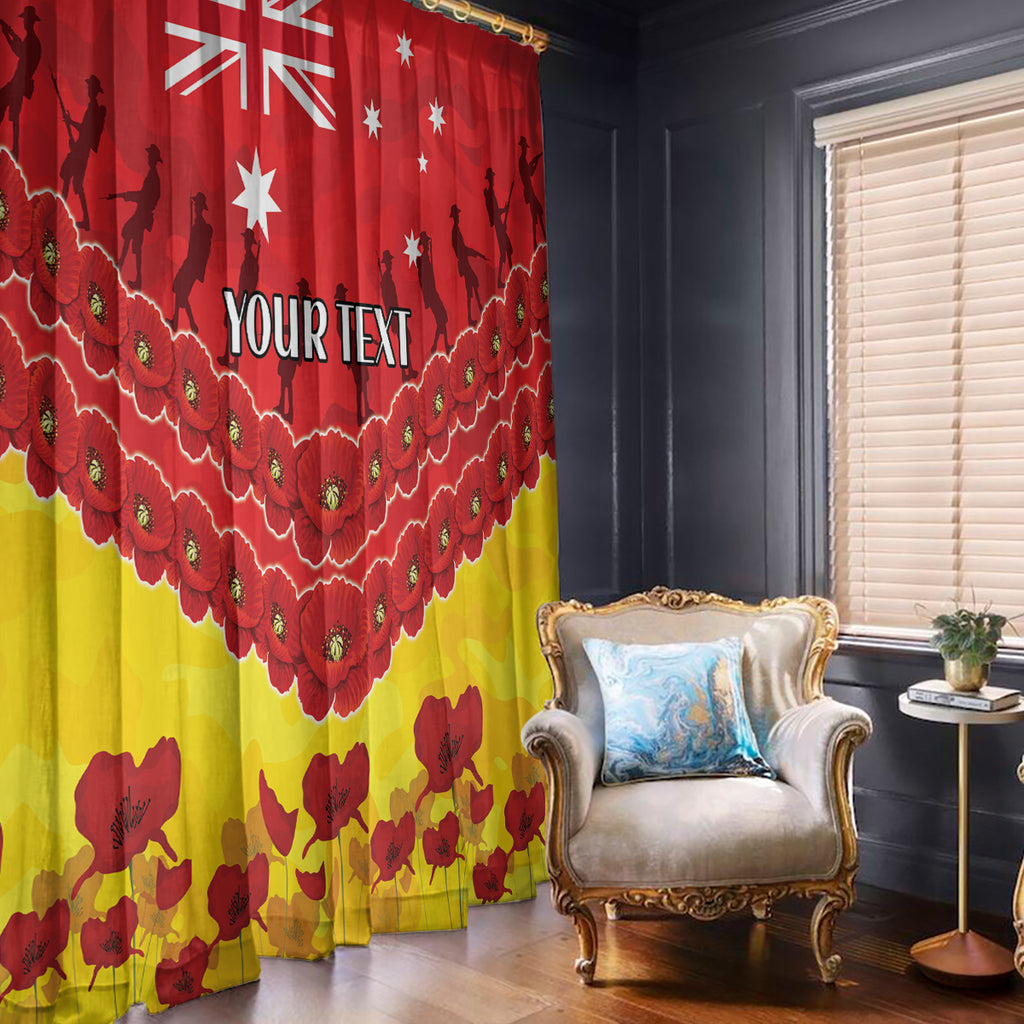 Custom Sun Football Window Curtain ANZAC Lest We Forget