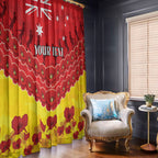 Custom Sun Football Window Curtain ANZAC Lest We Forget