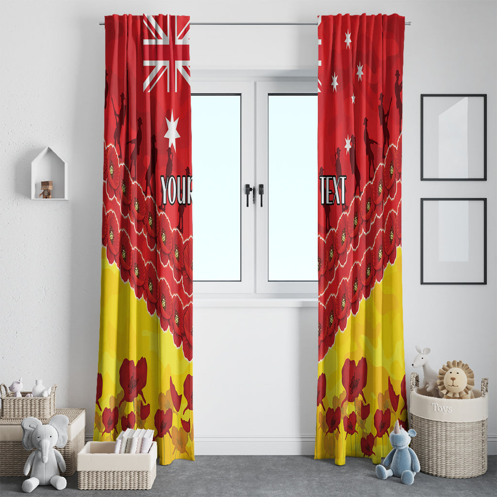 Custom Sun Football Window Curtain ANZAC Lest We Forget