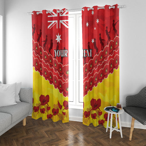 Custom Sun Football Window Curtain ANZAC Lest We Forget