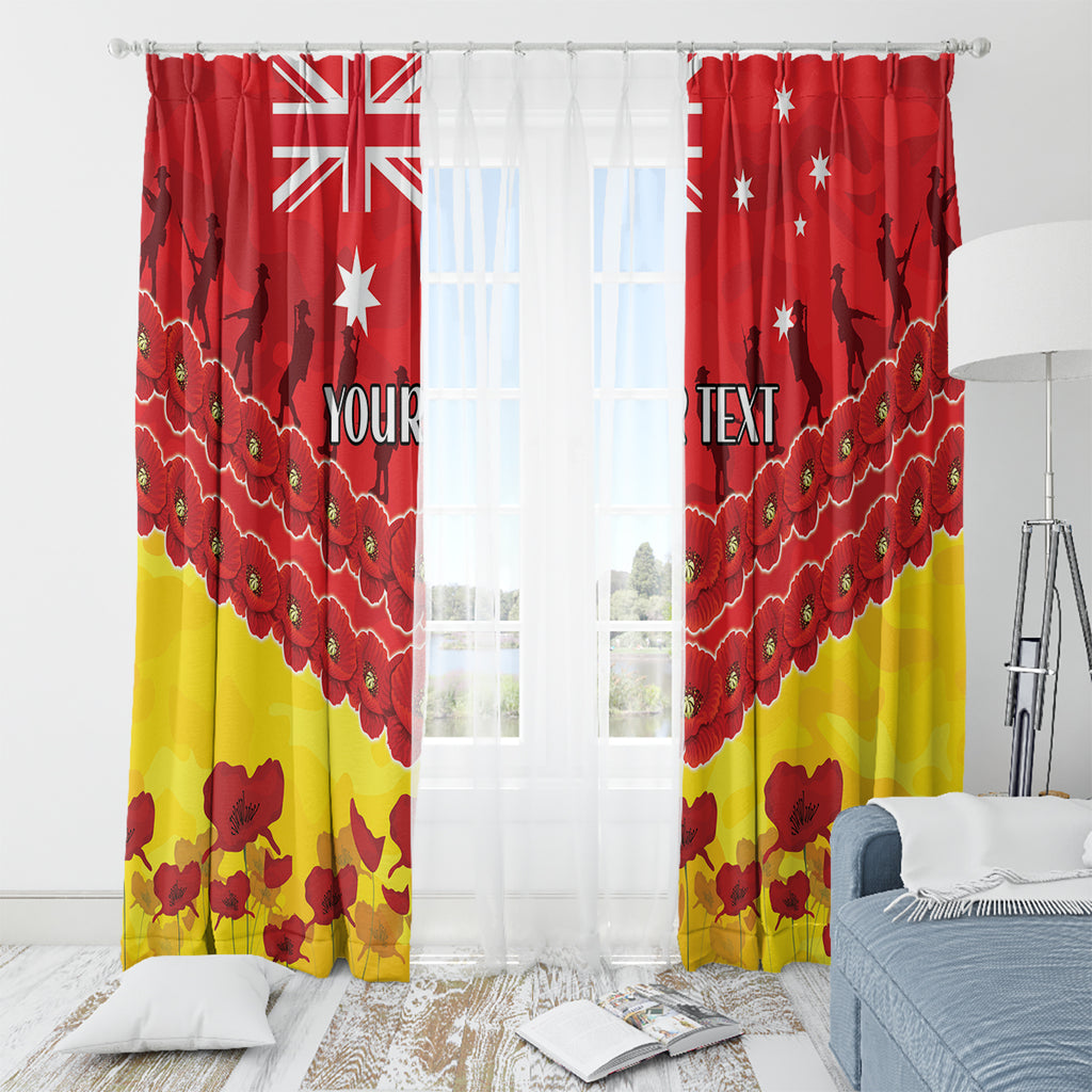 Custom Sun Football Window Curtain ANZAC Lest We Forget