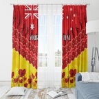 Custom Sun Football Window Curtain ANZAC Lest We Forget