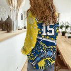 (Custom Personalised) Cowboys Rugby Women Casual Shirt Boomerang Indigenous Dots LT9