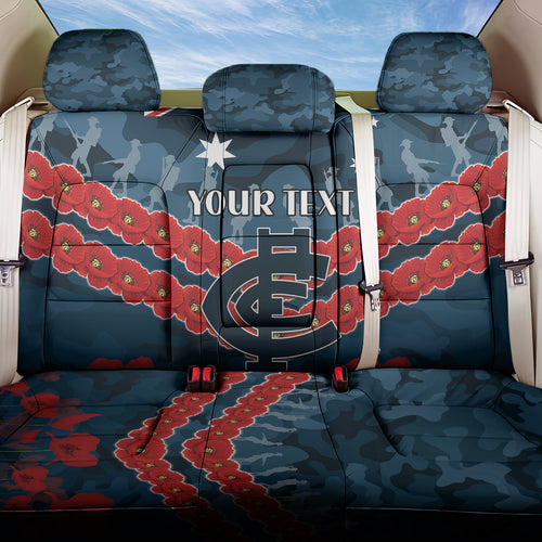 Custom Blues Football Back Car Seat Cover ANZAC Lest We Forget