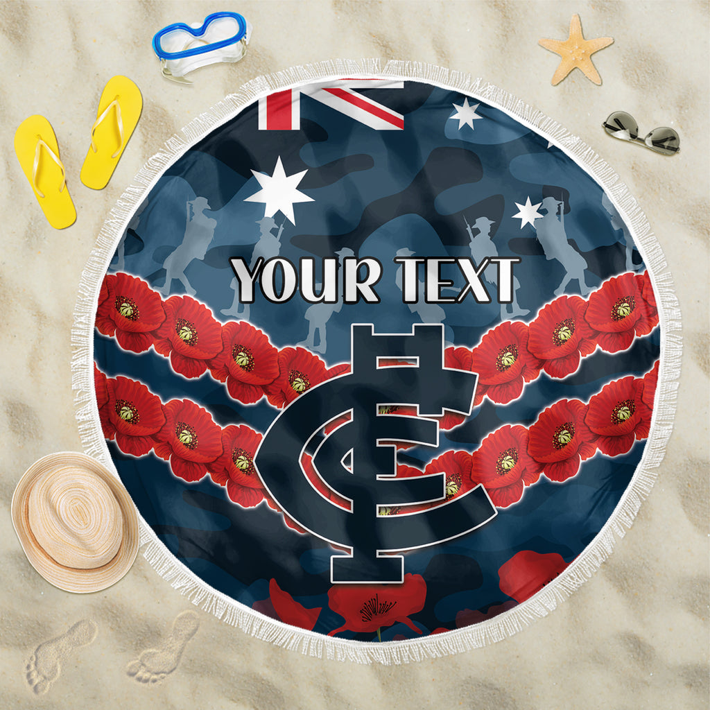 Custom Blues Football Beach Blanket ANZAC Lest We Forget