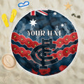 Custom Blues Football Beach Blanket ANZAC Lest We Forget