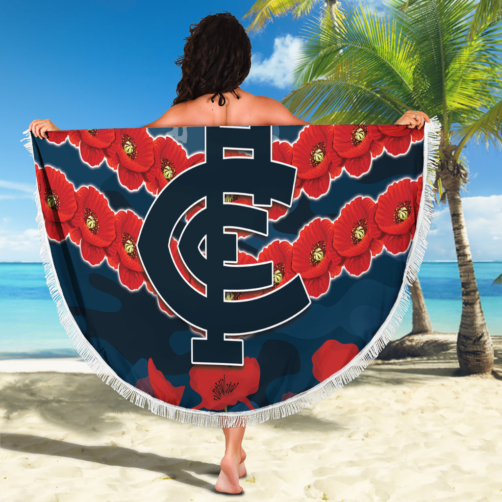 Custom Blues Football Beach Blanket ANZAC Lest We Forget
