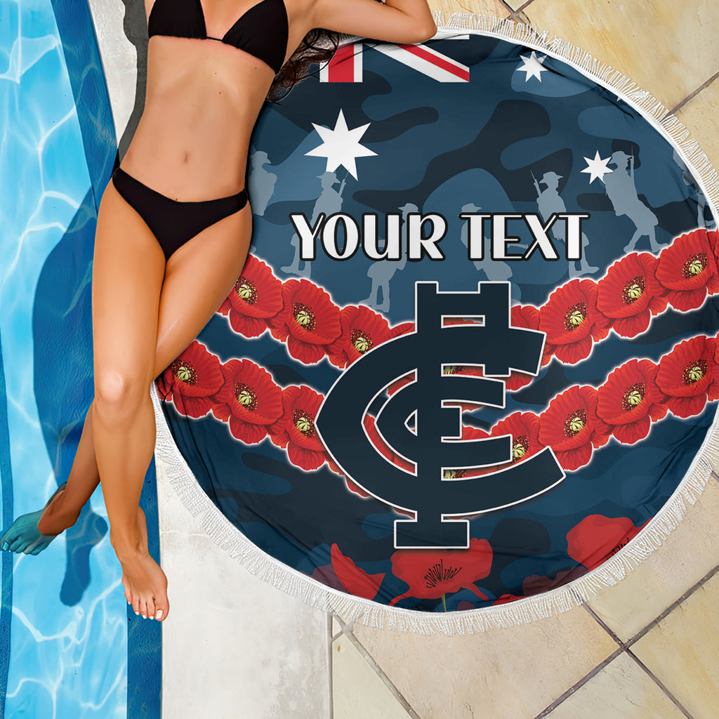 Custom Blues Football Beach Blanket ANZAC Lest We Forget