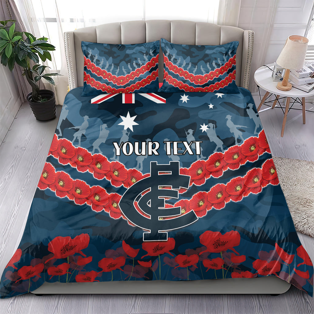 Custom Blues Football Bedding Set ANZAC Lest We Forget