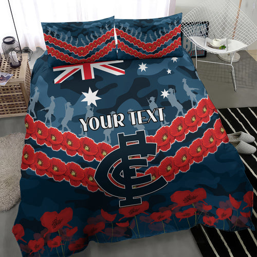 Custom Blues Football Bedding Set ANZAC Lest We Forget