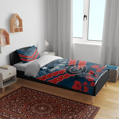 Custom Blues Football Bedding Set ANZAC Lest We Forget
