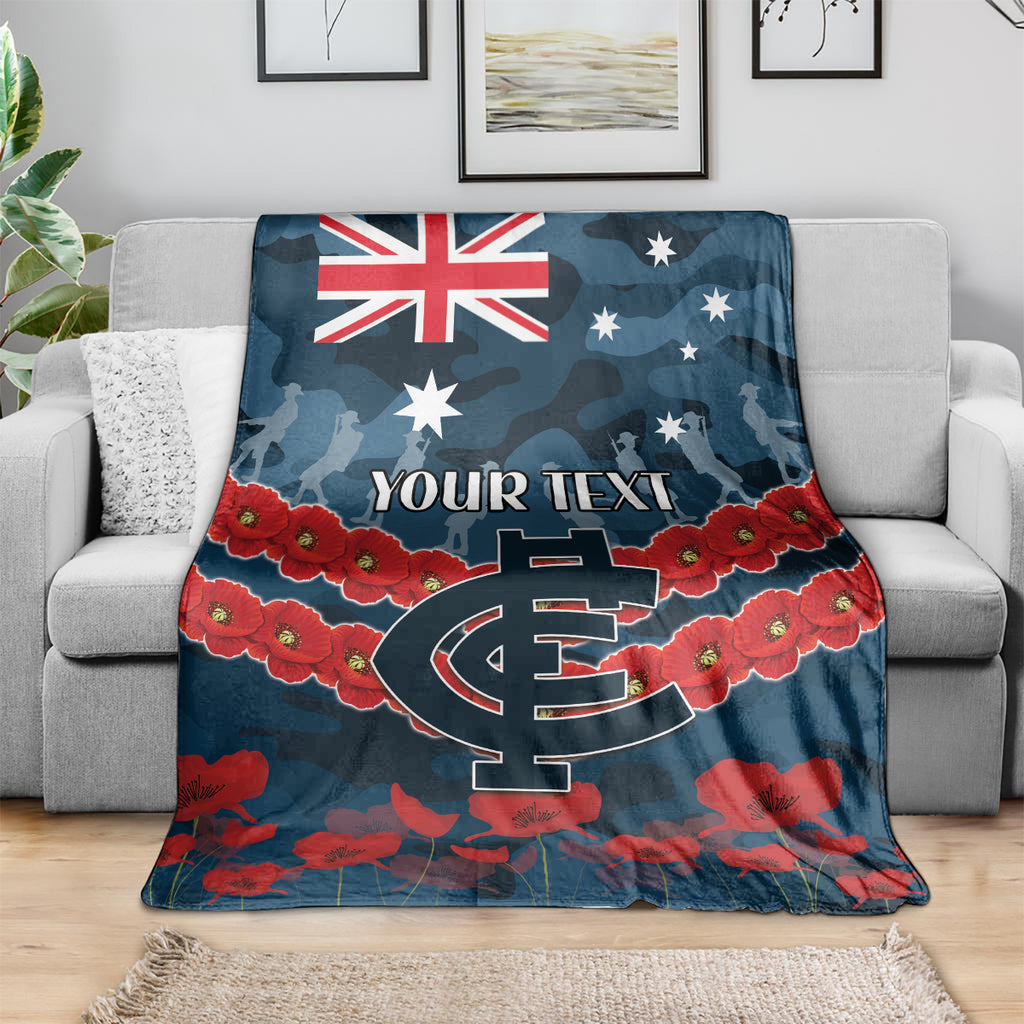 Custom Blues Football Blanket ANZAC Lest We Forget