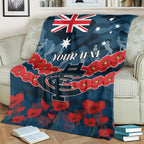 Custom Blues Football Blanket ANZAC Lest We Forget