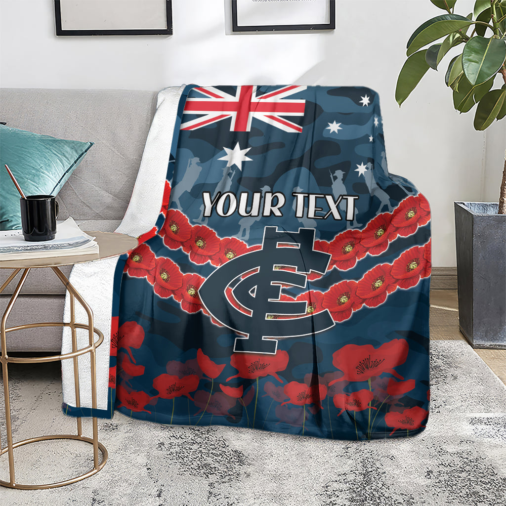 Custom Blues Football Blanket ANZAC Lest We Forget