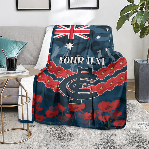 Custom Blues Football Blanket ANZAC Lest We Forget