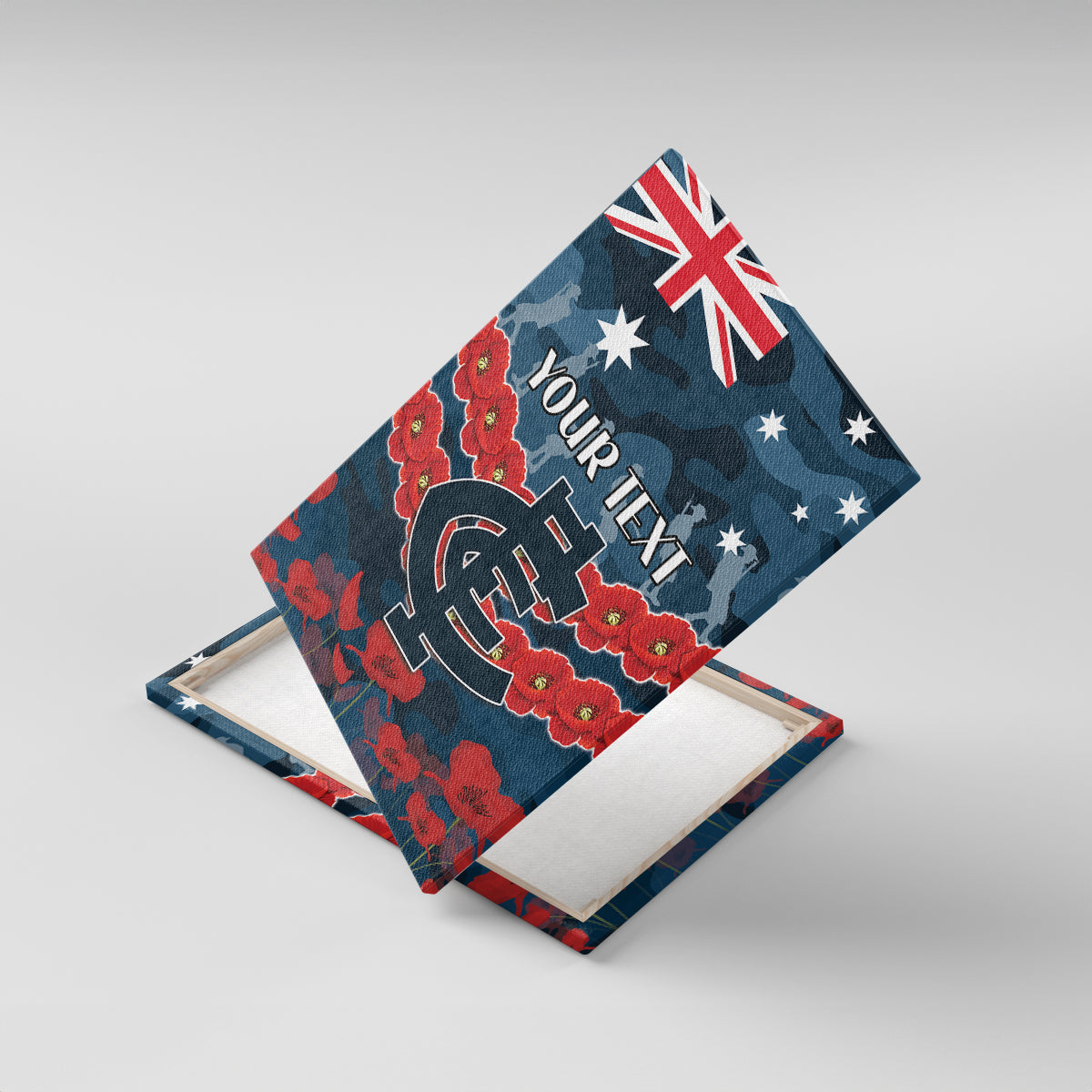 Custom Blues Football Canvas Wall Art ANZAC Lest We Forget