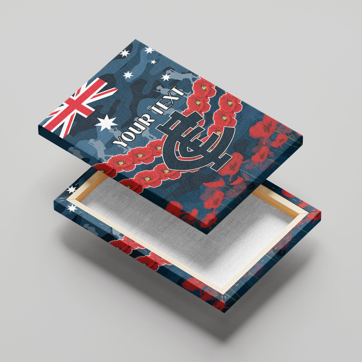 Custom Blues Football Canvas Wall Art ANZAC Lest We Forget