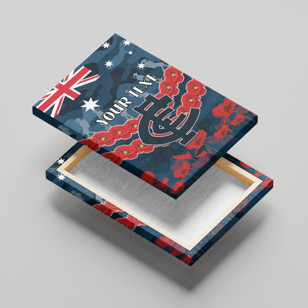 Custom Blues Football Canvas Wall Art ANZAC Lest We Forget