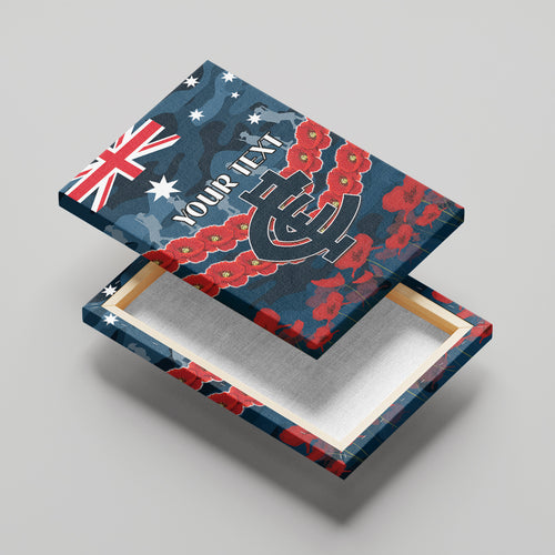 Custom Blues Football Canvas Wall Art ANZAC Lest We Forget