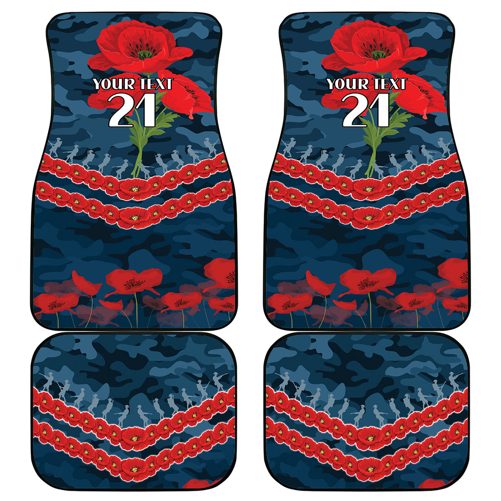 Custom Blues Football Car Mats ANZAC Lest We Forget