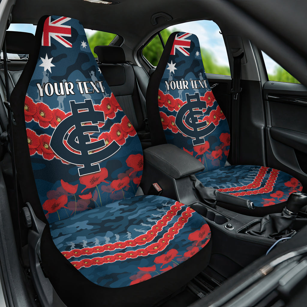 Custom Blues Football Car Seat Cover ANZAC Lest We Forget