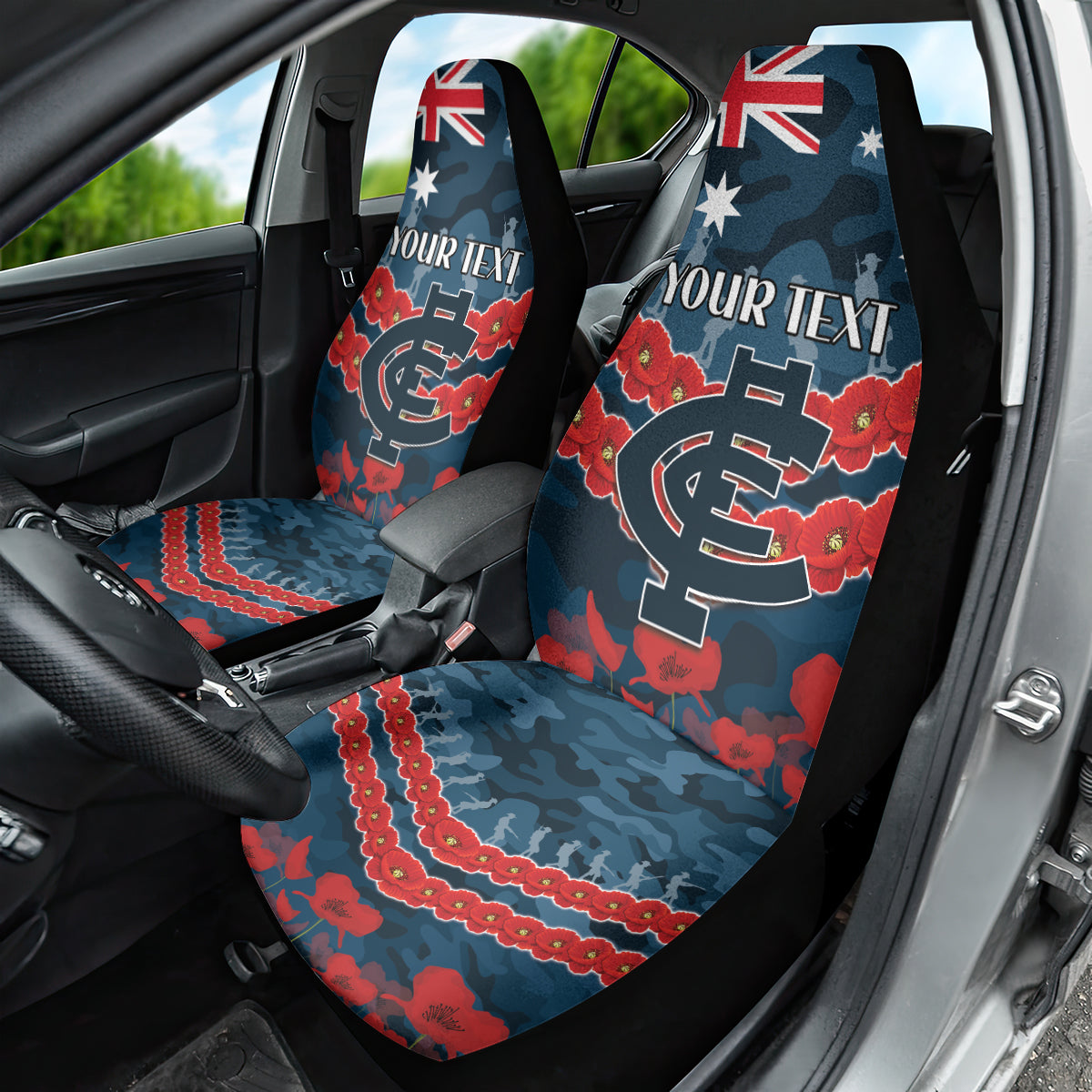 Custom Blues Football Car Seat Cover ANZAC Lest We Forget