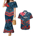 Custom Blues Football Couples Matching Mermaid Dress and Hawaiian Shirt ANZAC Lest We Forget