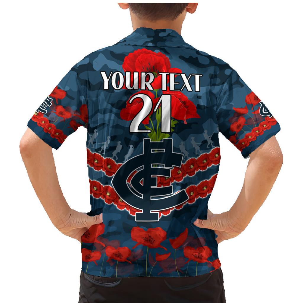 Custom Blues Football Family Matching Mermaid Dress and Hawaiian Shirt ANZAC Lest We Forget