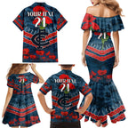 Custom Blues Football Family Matching Mermaid Dress and Hawaiian Shirt ANZAC Lest We Forget