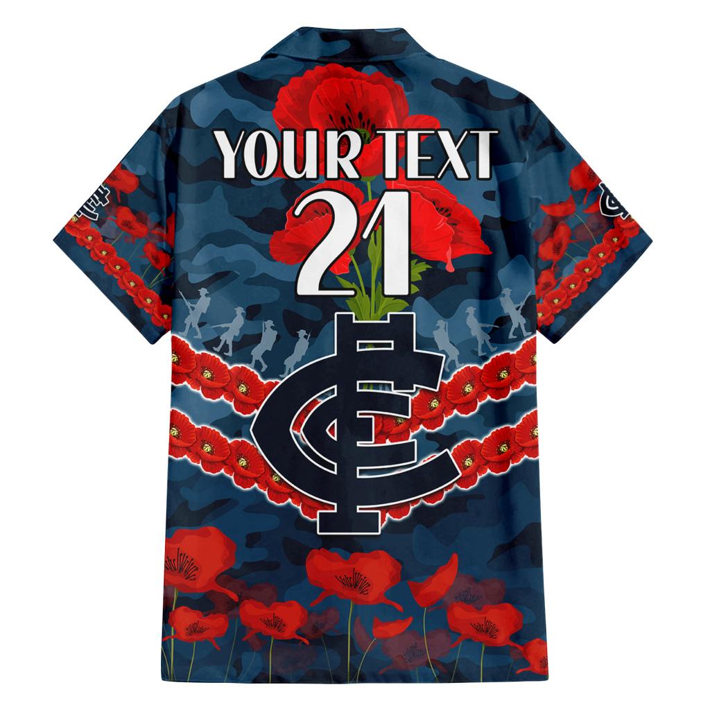 Custom Blues Football Family Matching Summer Maxi Dress and Hawaiian Shirt ANZAC Lest We Forget