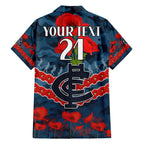 Custom Blues Football Family Matching Summer Maxi Dress and Hawaiian Shirt ANZAC Lest We Forget