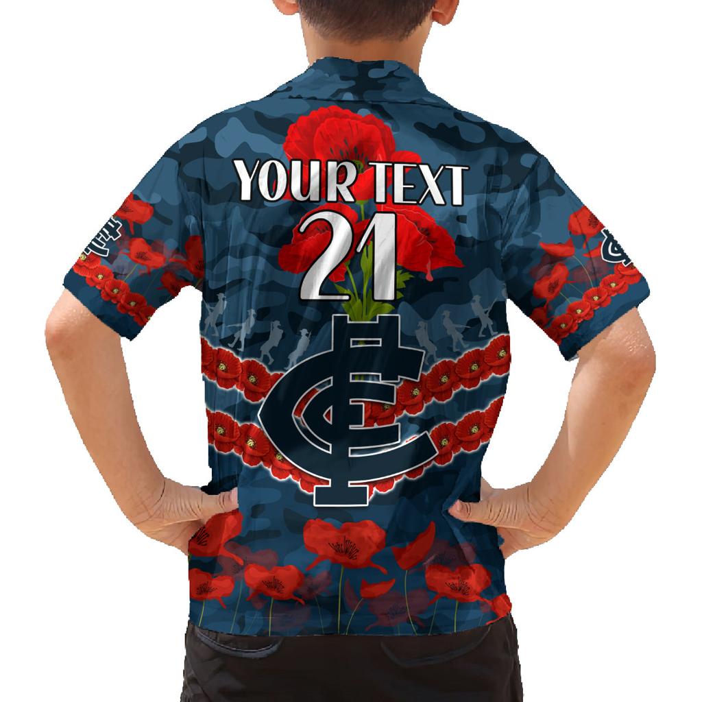 Custom Blues Football Family Matching Tank Maxi Dress and Hawaiian Shirt ANZAC Lest We Forget