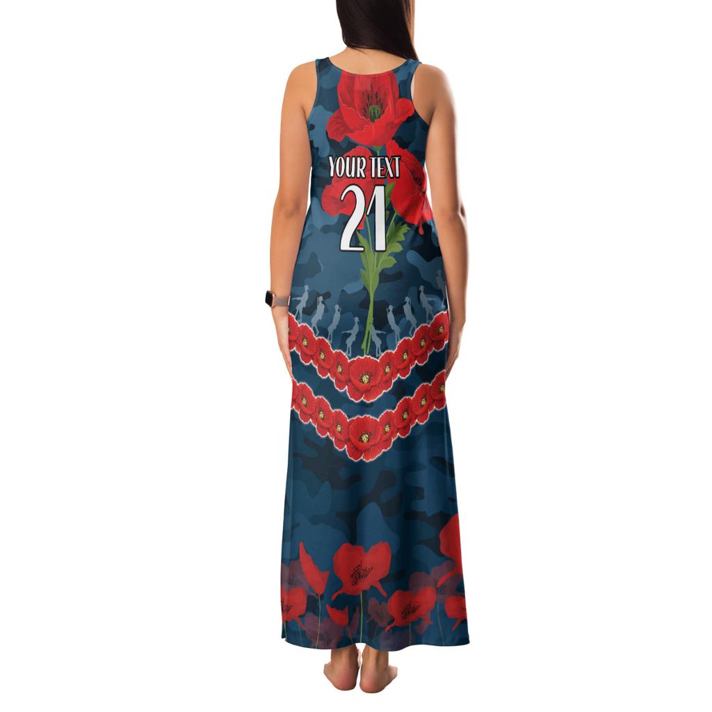Custom Blues Football Family Matching Tank Maxi Dress and Hawaiian Shirt ANZAC Lest We Forget