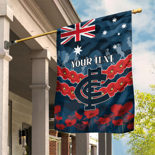 Custom Blues Football Garden Flag ANZAC Lest We Forget