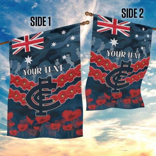 Custom Blues Football Garden Flag ANZAC Lest We Forget