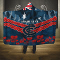 Custom Blues Football Hooded Blanket ANZAC Lest We Forget