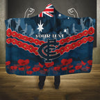Custom Blues Football Hooded Blanket ANZAC Lest We Forget