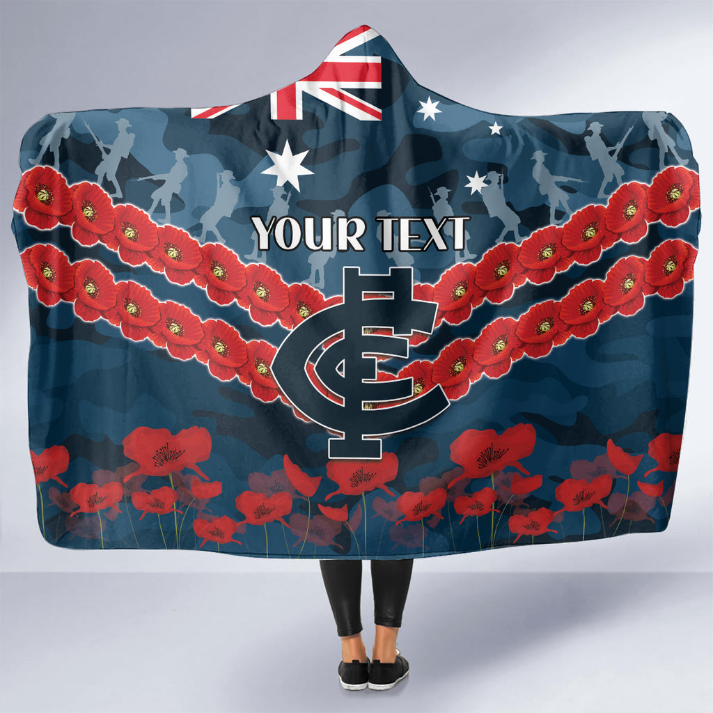 Custom Blues Football Hooded Blanket ANZAC Lest We Forget