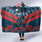 Custom Blues Football Hooded Blanket ANZAC Lest We Forget