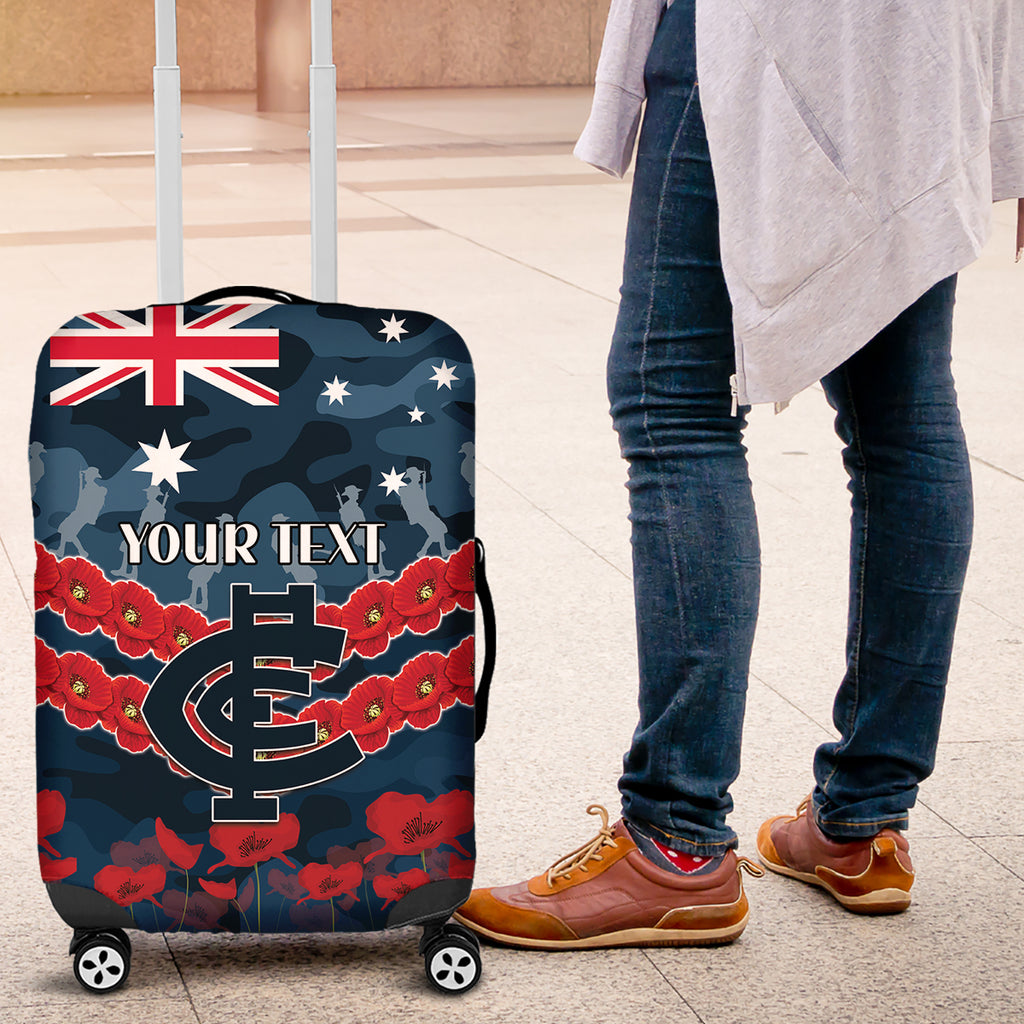 Custom Blues Football Luggage Cover ANZAC Lest We Forget