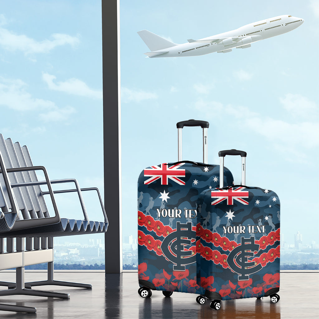 Custom Blues Football Luggage Cover ANZAC Lest We Forget