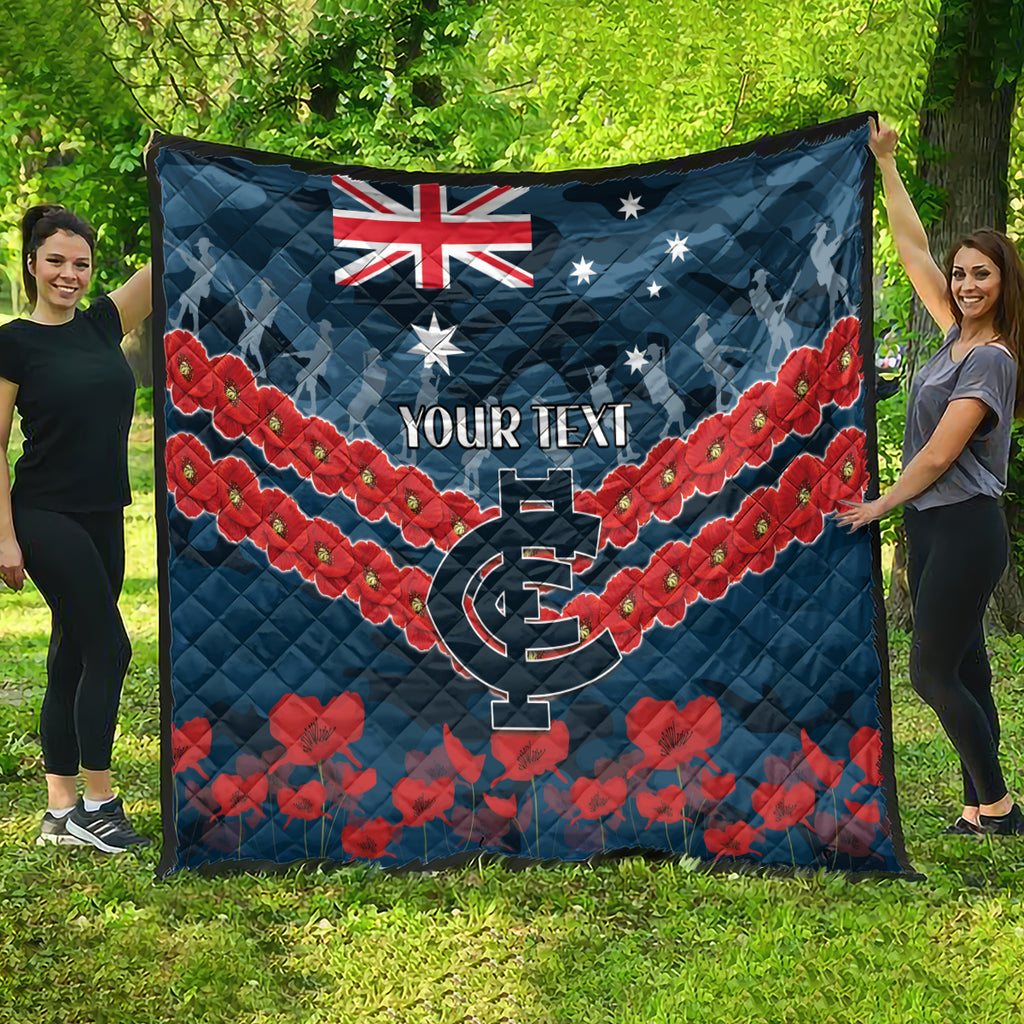 Custom Blues Football Quilt ANZAC Lest We Forget
