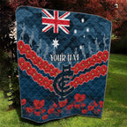 Custom Blues Football Quilt ANZAC Lest We Forget