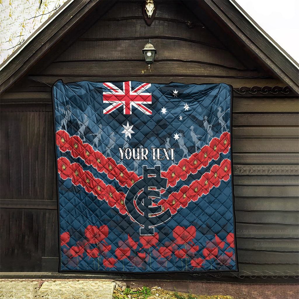 Custom Blues Football Quilt ANZAC Lest We Forget