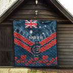 Custom Blues Football Quilt ANZAC Lest We Forget
