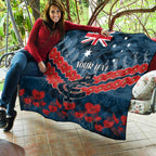 Custom Blues Football Quilt ANZAC Lest We Forget