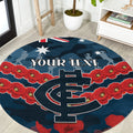 Custom Blues Football Round Carpet ANZAC Lest We Forget