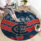 Custom Blues Football Round Carpet ANZAC Lest We Forget