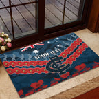 Custom Blues Football Rubber Doormat ANZAC Lest We Forget