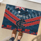 Custom Blues Football Rubber Doormat ANZAC Lest We Forget
